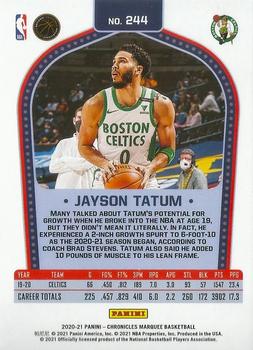 2020-21 Panini Chronicles #244 Jayson Tatum Back