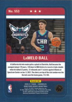 2020-21 Panini Chronicles #553 LaMelo Ball Back