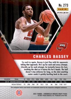 2021 Panini Chronicles Draft Picks - Pink #273 Charles Bassey Back