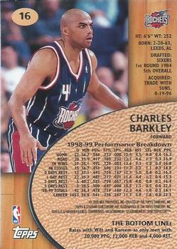 1999-00 Stadium Club Chrome #16 Charles Barkley Back