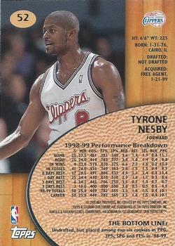 1999-00 Stadium Club Chrome #52 Tyrone Nesby Back