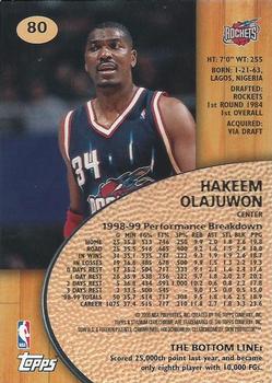 1999-00 Stadium Club Chrome #80 Hakeem Olajuwon Back