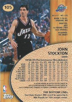 1999-00 Stadium Club Chrome #105 John Stockton Back