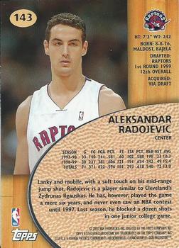1999-00 Stadium Club Chrome #143 Aleksandar Radojevic Back