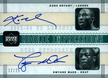 2003-04 Upper Deck Legends - Rookie Impressions Dual Autographs #KB/DW Kobe Bryant / Dwyane Wade Front