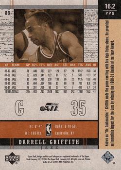 2003-04 Upper Deck Legends - Throwback #88 Darrell Griffith Back