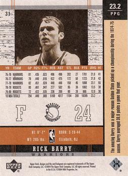 2003-04 Upper Deck Legends - Throwback #31 Rick Barry Back