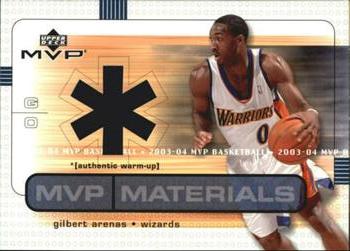 2003-04 Upper Deck MVP - Materials Warmups #GA-WU Gilbert Arenas Front