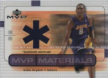 2003-04 Upper Deck MVP - Materials Warmups #KB-WU Kobe Bryant Front