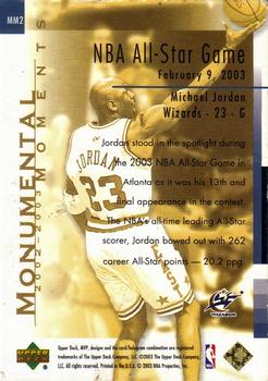 2003-04 Upper Deck MVP - Monumental Moments #MM2 Michael Jordan Back