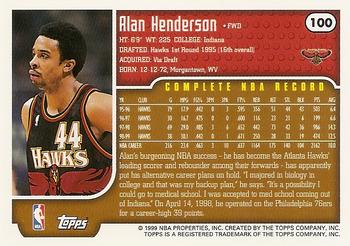 1999-00 Topps #100 Alan Henderson Back