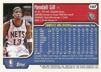1999-00 Topps #107 Kendall Gill Back