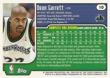 1999-00 Topps #10 Dean Garrett Back