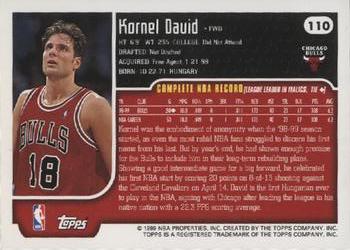 1999-00 Topps #110 Kornel David Back