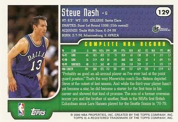 1999-00 Topps #129 Steve Nash Back