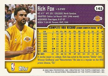 1999-00 Topps #145 Rick Fox Back