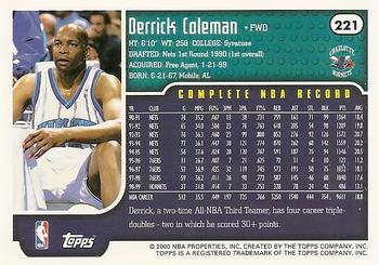 1999-00 Topps #221 Derrick Coleman Back