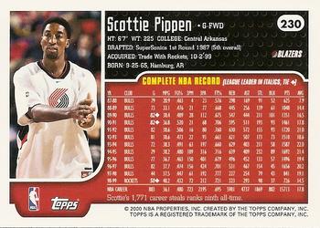 1999-00 Topps #230 Scottie Pippen Back