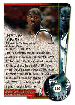 1999-00 Topps #236 William Avery Back