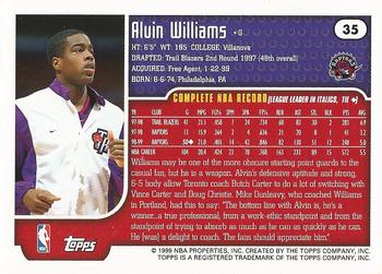 1999-00 Topps #35 Alvin Williams Back