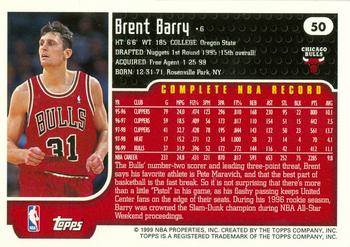 1999-00 Topps #50 Brent Barry Back