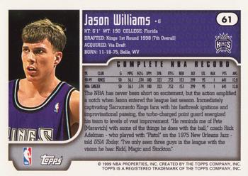 1999-00 Topps #61 Jason Williams Back