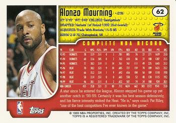 1999-00 Topps #62 Alonzo Mourning Back