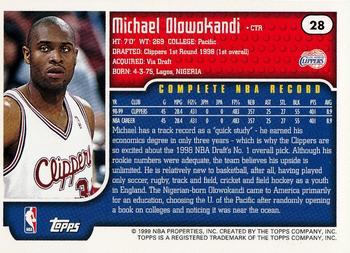 1999-00 Topps #28 Michael Olowokandi Back