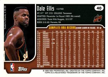 1999-00 Topps #40 Dale Ellis Back