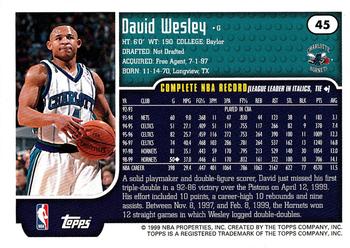 1999-00 Topps #45 David Wesley Back