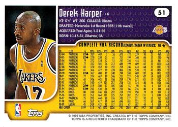 1999-00 Topps #51 Derek Harper Back