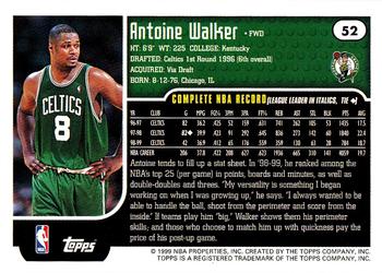 1999-00 Topps #52 Antoine Walker Back