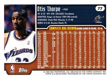 1999-00 Topps #77 Otis Thorpe Back