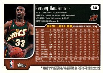 1999-00 Topps #80 Hersey Hawkins Back