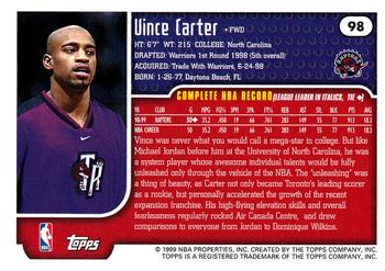 1999-00 Topps #98 Vince Carter Back