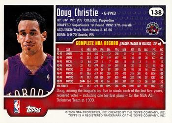 1999-00 Topps #138 Doug Christie Back