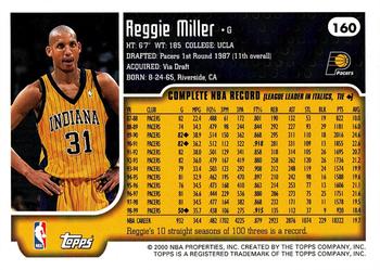 1999-00 Topps #160 Reggie Miller Back