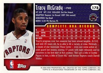 1999-00 Topps #178 Tracy McGrady Back