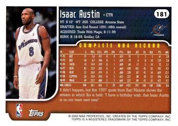 1999-00 Topps #181 Isaac Austin Back