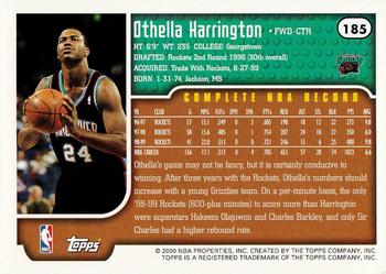 1999-00 Topps #185 Othella Harrington Back