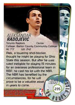 1999-00 Topps #235 Aleksandar Radojevic Back