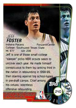 1999-00 Topps #240 Jeff Foster Back