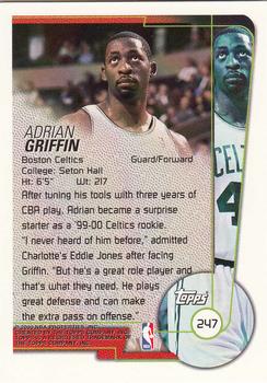 1999-00 Topps #247 Adrian Griffin Back