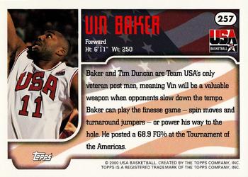 1999-00 Topps #257 Vin Baker Back