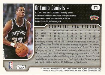 1999-00 Topps #71 Antonio Daniels Back