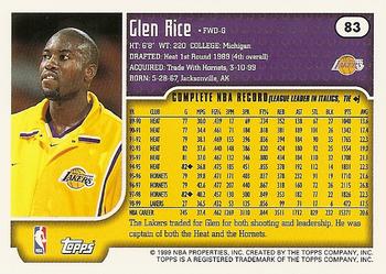 1999-00 Topps #83 Glen Rice Back