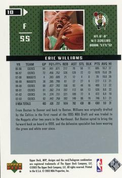 2003-04 Upper Deck MVP - Silver #10 Eric Williams Back