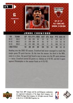 2003-04 Upper Deck MVP - Silver #17 Jamal Crawford Back