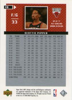 2003-04 Upper Deck MVP - Silver #19 Scottie Pippen Back