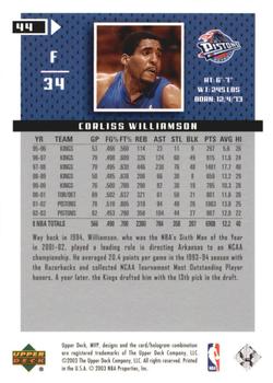 2003-04 Upper Deck MVP - Silver #44 Corliss Williamson Back